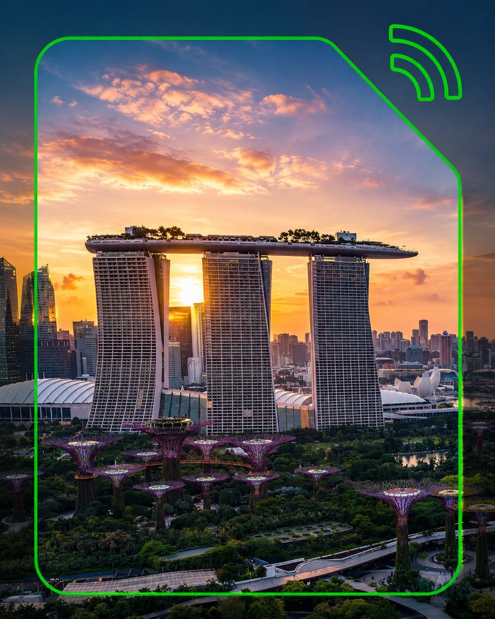 Travel eSIM for Singapore, bought in the Avas app
